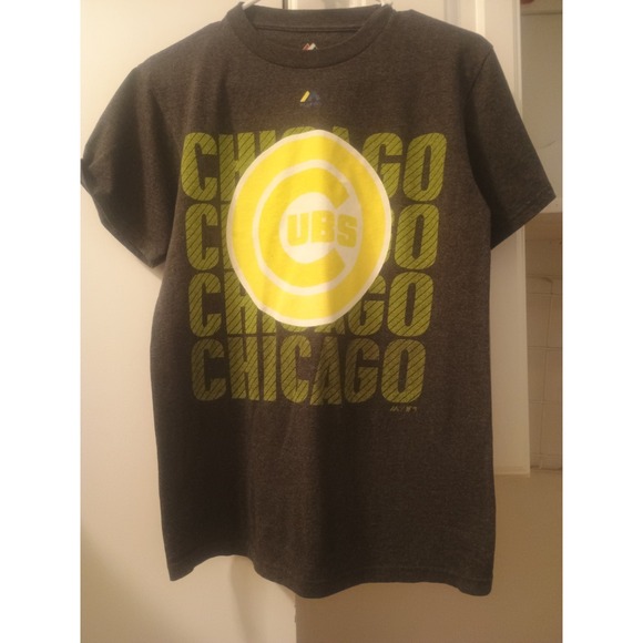 Majestic Other - Chicago Cubs Men's Small Charcoal Grey T-Shirt Short Sleeve Genuine Merchandise